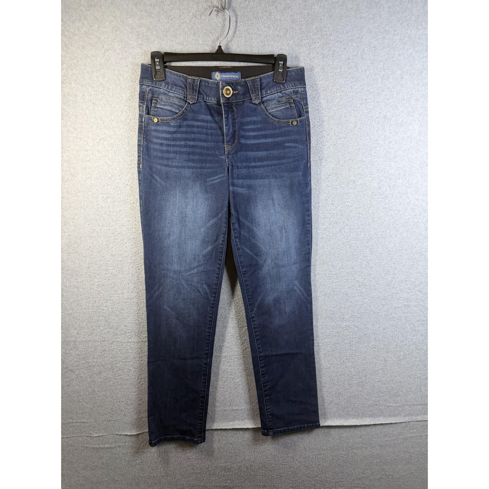 Democracy Jeans Womens 2P Petite Blue Mid Rise Skinny Ab Solution Stretch Denim
